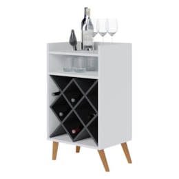 Aparador Adega Lisboa Branco/Preto Fosco para 12 Garrafas - Peternella Móveis Aparador Adega Lisboa Branco/Preto Fosco para 12 Garrafas - Peternella Móveis
