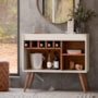 Aparador Buffet New Odin com Adega Off White/Freijó – EJ Móveis