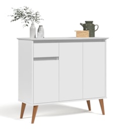 Aparador Buffet Veneza 3 Portas 1 Gaveta Branco – EJ Móveis