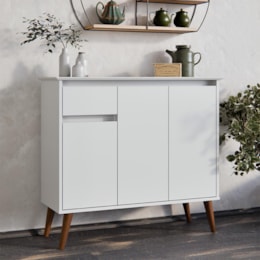 Aparador Buffet Veneza 3 Portas 1 Gaveta Branco – EJ Móveis