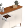 Aparador Buffet Veneza 3 Portas 1 Gaveta Off White/Freijó – EJ Móveis