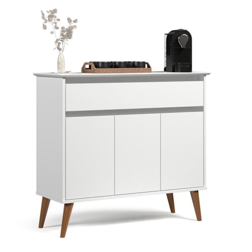 Aparador Buffet Zeus 3 Portas 1 Gaveta Branco – EJ Móveis
