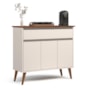 Aparador Buffet Zeus 3 Portas 1 Gaveta Off White/Freijó – EJ Móveis