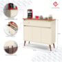 Aparador Buffet Zeus 3 Portas 1 Gaveta Off White/Freijó – EJ Móveis