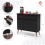 Aparador Buffet Zeus 3 Portas 1 Gaveta Preto – EJ Móveis