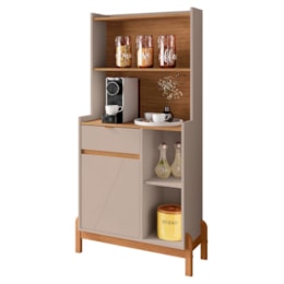 Aparador Cantinho do Café Bari 1 Porta e 1 Gaveta Off White/Cedro - Casa D Aparador Cantinho do Café Bari 1 Porta e 1 Gaveta Off White/Cedro - Casa D