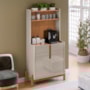 Aparador Cantinho do Café Lizz 2 Portas e 2 Gavetas Off White/Cedro - Casa D