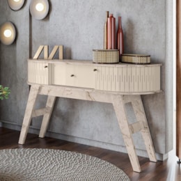 Aparador Estoril 2 Portas e 1 Gaveta Calacata/Off White - Madetec Aparador Estoril 2 Portas e 1 Gaveta Calacata/Off White - Madetec