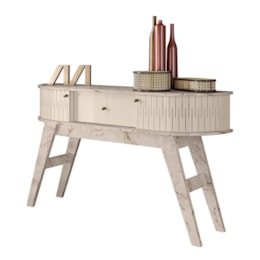 Aparador Estoril 2 Portas e 1 Gaveta Calacata/Off White - Madetec Aparador Estoril 2 Portas e 1 Gaveta Calacata/Off White - Madetec