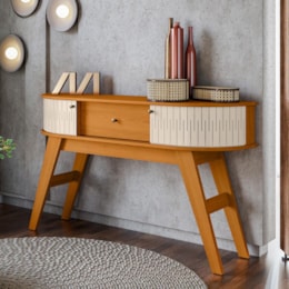 Aparador Estoril 2 Portas e 1 Gaveta Cinamomo/Off White - Madetec Aparador Estoril 2 Portas e 1 Gaveta Cinamomo/Off White - Madetec