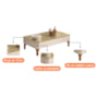 Aparador Fiero e Mesa de Centro Liz Off White/Champanhe – HB Móveis