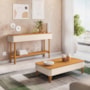 Aparador Fiero e Mesa de Centro Liz Off White/Cinamomo – HB Móveis