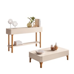 Aparador Fiero e Mesa de Centro Liz Off White – HB Móveis
