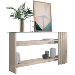 Aparador Frizz Calacata/Off White com Tampo de Vidro - Madetec Aparador Frizz Calacata/Off White com Tampo de Vidro - Madetec