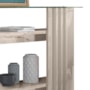 Aparador Frizz com Tampo de Vidro - Madetec Calacata/Off White