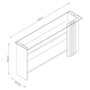 Aparador Frizz com Tampo de Vidro - Madetec Calacata/Off White