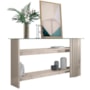 Aparador Frizz com Tampo de Vidro - Madetec Calacata/Off White