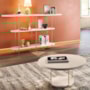 Aparador Intinity e Mesa de Centro Sky com Tampo em MDF Off White - HB Móveis
