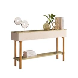 Aparador Sala de Estar Fiero Off White/Champanhe – HB Móveis