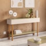 Aparador Sala de Estar Fiero Off White/Champanhe – HB Móveis
