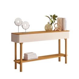 Aparador Sala de Estar Fiero Off White/Cinamomo – HB Móveis