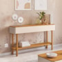 Aparador Sala de Estar Fiero Off White/Cinamomo – HB Móveis