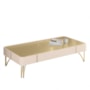 Aparador Vivant e Mesa de Centro Cadenza Off White/Champanhe - HB Móveis