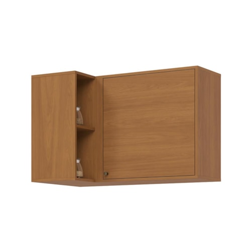 Armário Aéreo 01 Porta Canto Reto Venaly Cinamomo - Móveis Henn