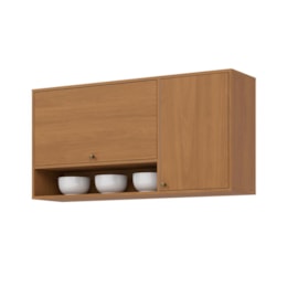 Armário Aéreo 02 Portas Venaly com Nicho 120cm Cinamomo - Móveis Henn 