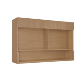 Armário Aéreo 1 Porta Basculante Vidro Reflecta Realeza Premium 120cm Carvalho - Nesher