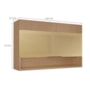 Armário Aéreo 1 Porta Basculante Vidro Reflecta Realeza Premium 120cm Carvalho - Nesher