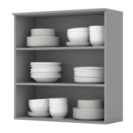 Armário Aéreo 2 Portas Vidro 80cm Americana Cinza - Móveis Henn  Armário Aéreo 2 Portas Vidro 80cm Americana Cinza - Móveis Henn