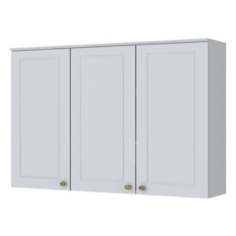 Armário Aéreo 3 portas 120cm Americana Branco - Móveis Henn 