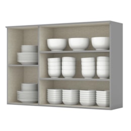 Armário Aéreo 3 portas 120cm Americana Cinza - Móveis Henn  Armário Aéreo 3 portas 120cm Americana Cinza - Móveis Henn