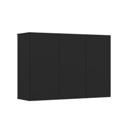 Armário Aéreo 3 Portas Preto – EJ Móveis