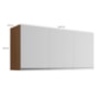 Armário Aéreo Andréia 120cm 3 Portas Amêndoa/Branco - AJL Móveis
