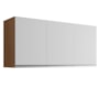 Armário Aéreo Andréia 120cm 3 Portas Amêndoa/Branco - AJL Móveis