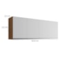 Armário Aéreo Andréia 160cm 4 Portas Amêndoa/Branco - AJL Móveis