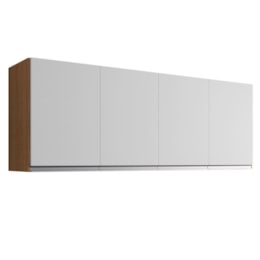 Armário Aéreo Andréia 160cm 4 Portas Amêndoa/Branco - AJL Móveis Armário Aéreo Andréia 160cm 4 Portas Amêndoa/Branco - AJL Móveis