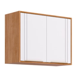 Armário Aéreo Áurea 80cm 2 Portas Cinamomo/Branco - MGM Armário Aéreo Áurea 80cm 2 Portas Cinamomo/Branco - MGM