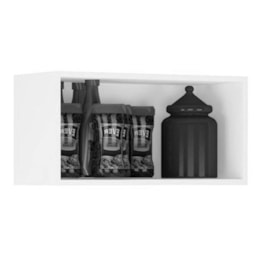 Armário Aéreo Basculante 60cm Amêndoa/Branco - AJL Móveis