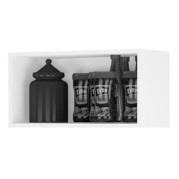 Armário Aéreo Basculante 60cm Amêndoa/Preto - AJL Móveis