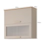 Armário Aéreo Bella 80cm 2 Portas Basculantes Off White/Freijó com Vidro - MGM