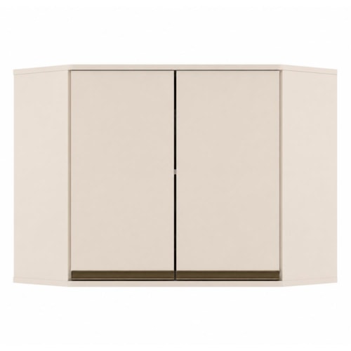 Armário Aéreo Canto Oblíquo 2 Portas Connect Off White - Móveis Henn 