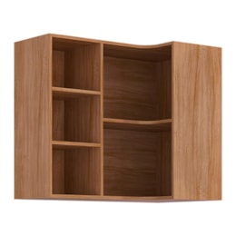 Armário Aéreo Canto Reto Eloíse Estela 92x52cm Cinamomo com Nichos - MGM Armário Aéreo Canto Reto Eloíse Estela 92x52cm Cinamomo com Nichos - MGM