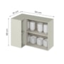 Armário Aéreo Canto Reto Fineze 95cm 1 Porta Areia – Henn