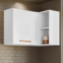 Armário Aéreo Canto Reto Intenza 88,5cm Branco com Nichos - Nicioli