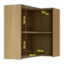 Armário Aéreo Canto Reto Rainha 92x52cm 2 Portas Nature - Nesher