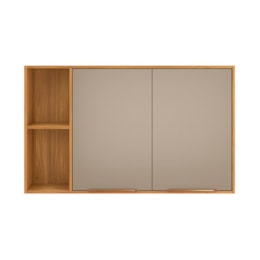 Armário Aéreo com Nichos 2 Portas 120cm Plena Cinamon/Nude Prime TX - Demóbile