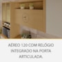 Armário Aéreo Condessa 120cm 1 Porta Basculante Carvalho com Relógio - Nesher